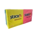 Sticky Note Pads 76x76mm Assorted NEON Pack of 12