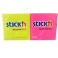 Sticky Note Pads 76x76mm Assorted NEON Pack of 12