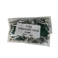 Economy Treasury Tags Metal 15mm Ends 51mm 10 Pks of 100
