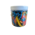 Rubber Bands Coloured Assorted Sizes Jar of 100g