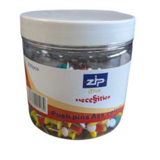Push Pins Assorted Colours Jar of 200