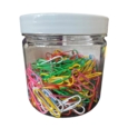 Assorted Colour 33mm Paperclips Tub of 250
