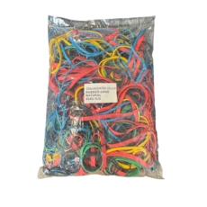 Rubber Bands Coloured Assorted Sizes 454g Bag